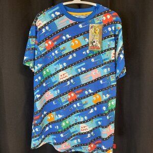 New AOP Pac Man Video Gaming T-shirt Men's Size Large Retro Games All Over Print
